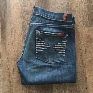 7 Jeans embroidered pyramid pockets